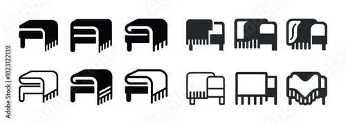 Minimalist carpet cleaning symbols in black and white