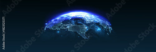 Global network connection. World map point and line composition concept of global business.