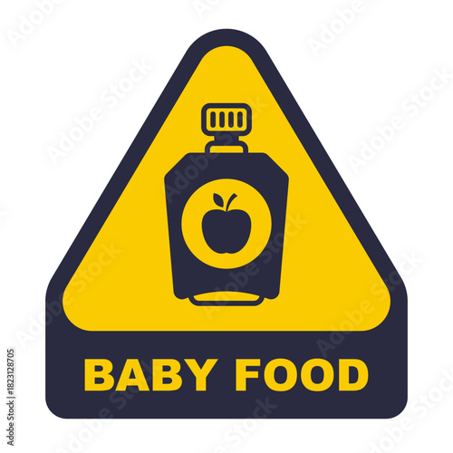 Baby food packaging black icon. Flat illustration.