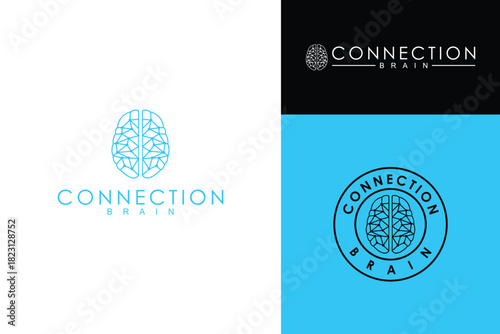 brain connect dot technology vector