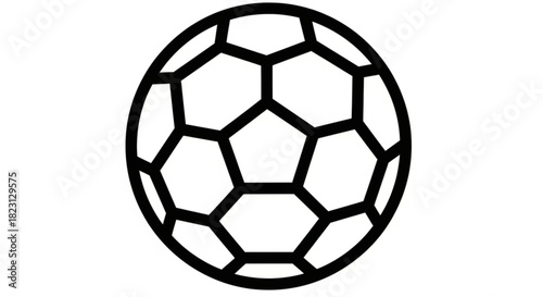 Soccer ball icon vector illustration. outline football graphic symbol for sport games, team play, championship, or healthy lifestyle activities.