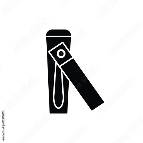 Minimalist nail clipper icon, Manicure and pedicure grooming tool vector