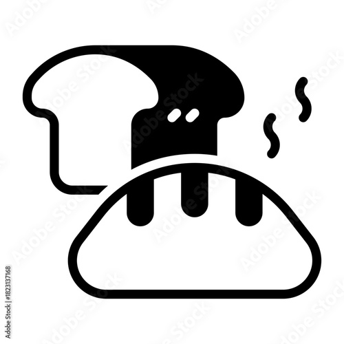 Bread icon, glyph icon style