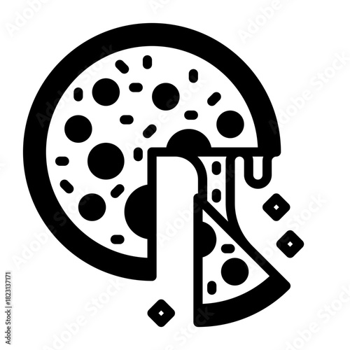 Pizza icon, glyph icon style
