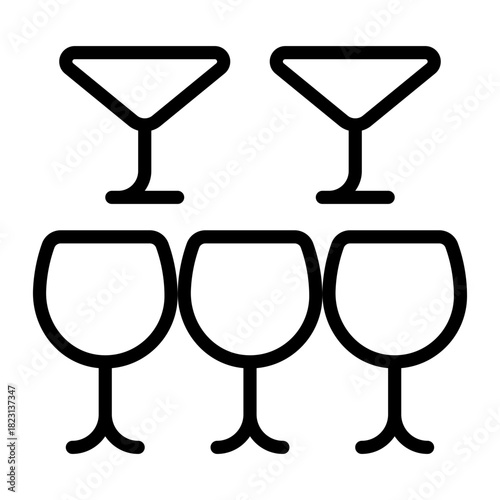 Glass icon, line icon style