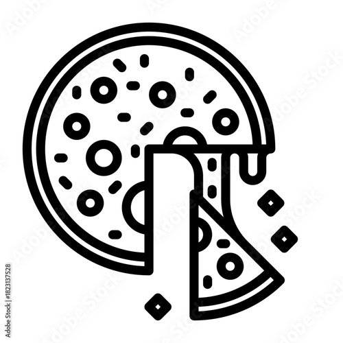 Pizza icon, line icon style