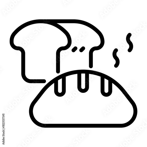 Bread icon, line icon style