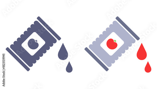 Tomato paste icon for sauce. Flat illustration.