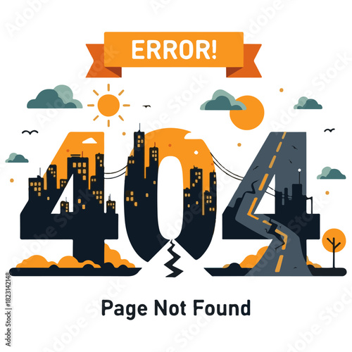 Cute Robot in 'Page Not Found' 404 Error