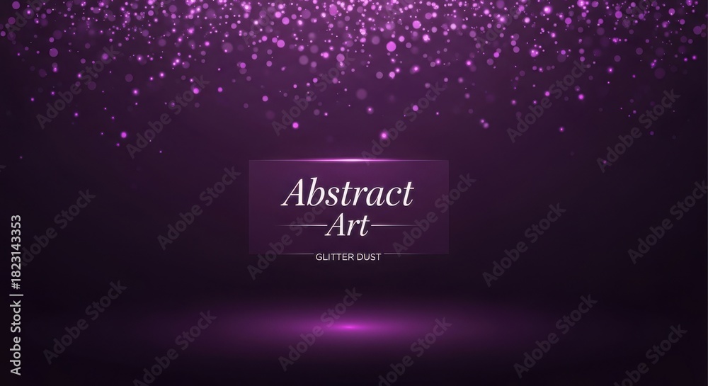 Fototapeta premium Abstract glitter particles falling on purple background