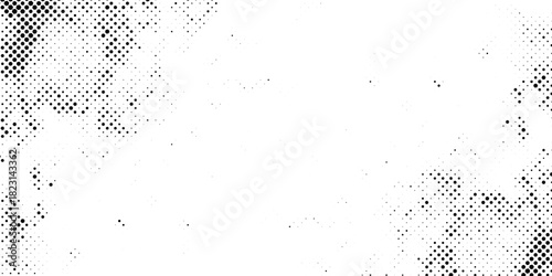 Grunge halftone gradient background. Faded grit noise texture. White and black sand wallpaper. modern creative trendy design