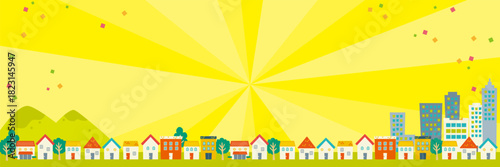 Illustrated cityscape background