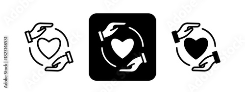 Help  Solid color and black line drawing vector illustration set