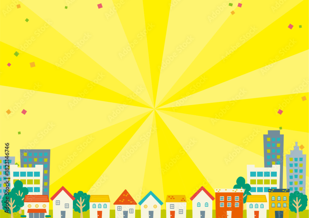 Fototapeta premium Illustrated cityscape background