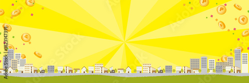 Illustrated cityscape background