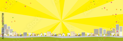 Illustrated cityscape background