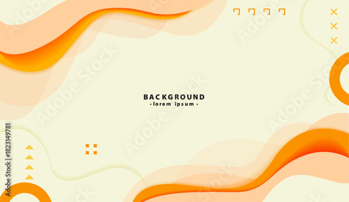 Abstract orange waves and shapes background. Suitable for graphic design projects, presentations, and digital art creations needing vibrant visuals.
