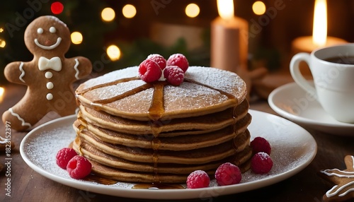 stack of gingerbread pancakes on a plate
