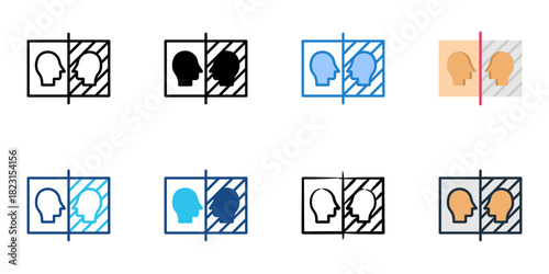 Self reflection icon set multiple style collection vector illustration 
