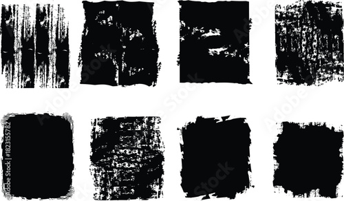 Black vector square box collection. set of vector grunge stamps. grunge brush collection