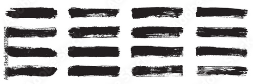 Brush strokes vector. Set of rectrangle shape brush strokes.