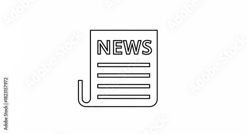 News icon representing daily information, journalism, and media communication. a simple line art vector symbol for digital apps and web.
