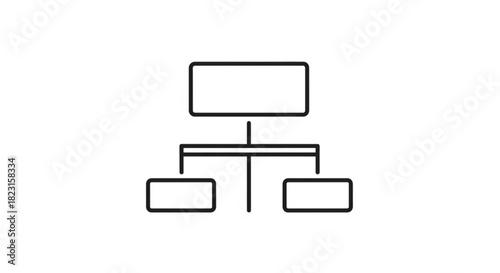 Hierarchical structure line icon vector, business organization chart symbol, network diagram outline, workflow process isolated graphic