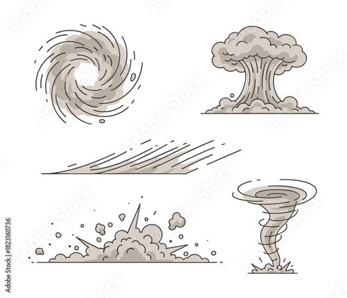 Set of dust storm and explosion elements