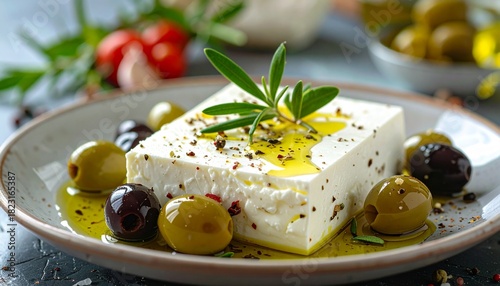 feta cheese with olives