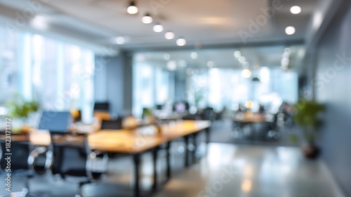 Abstract blurred office interior room. blurry working space with defocused effect. use for background or backdrop in business concept. High quality