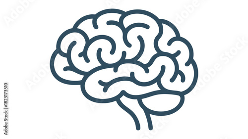 Human brain outline concept icon