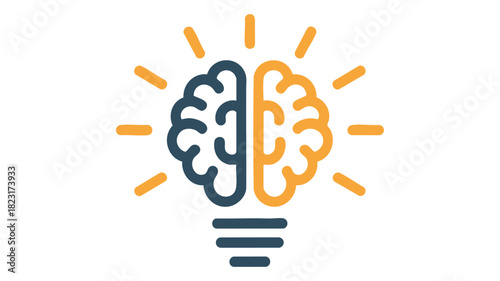 Brain icon innovation solution