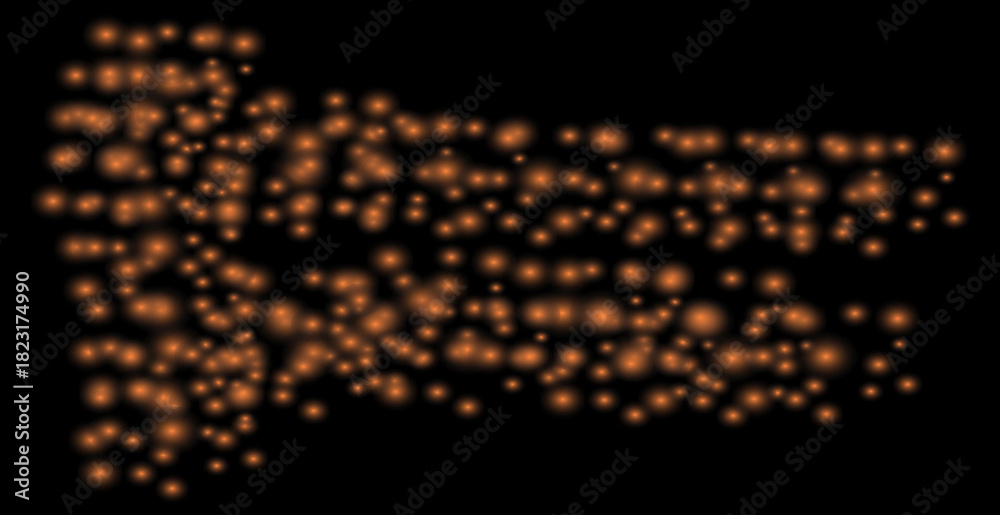 Fototapeta premium A bright abstract winter star pattern glows with falling color and light spots on a dark holiday backdrop for celebration design