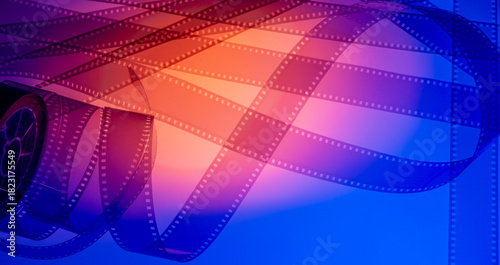 cinematic abstract colored background made from film strip