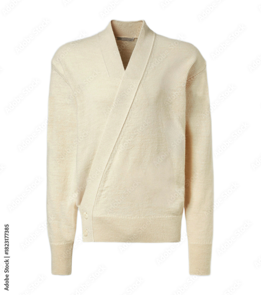 Fototapeta premium Men’s knitted sweater isolated on white background, winter pullover