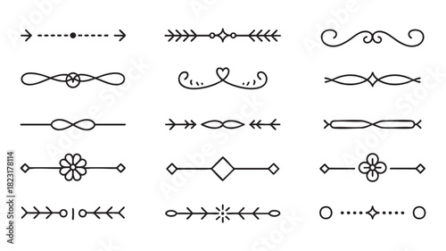 Simple black line art dividers