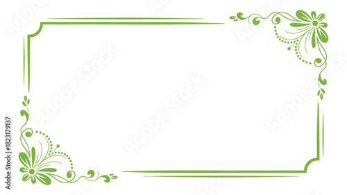 Green elegant floral frame design