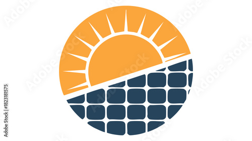 Solar energy panel sun icon logo