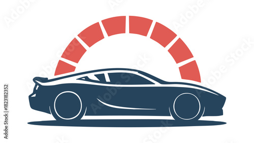 Sports car speedometer icon art