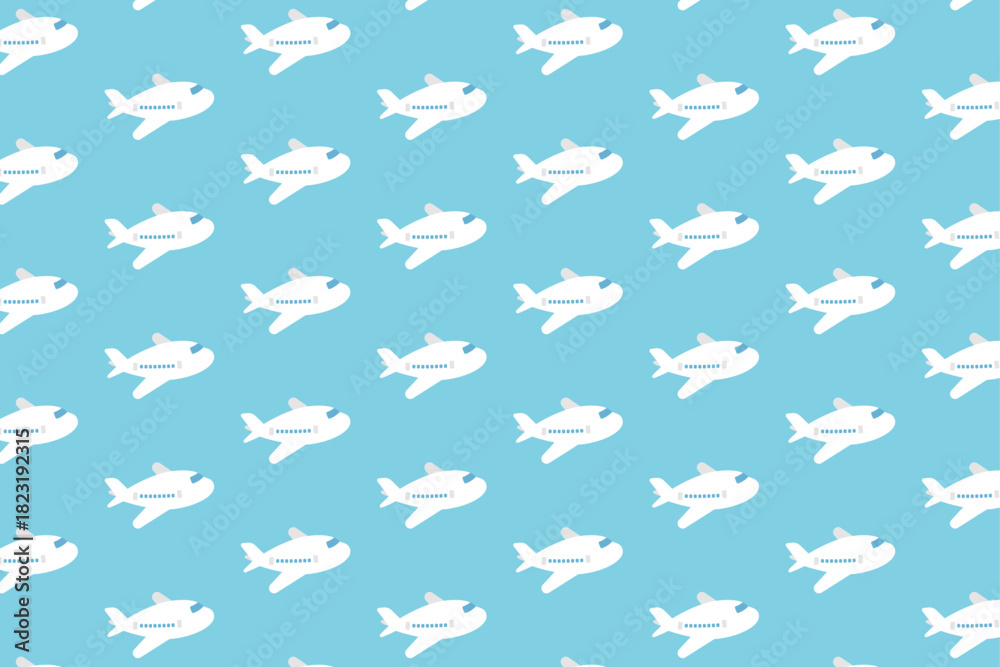 Fototapeta premium かわいい飛行機の背景イラスト