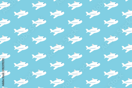 かわいい飛行機の背景イラスト