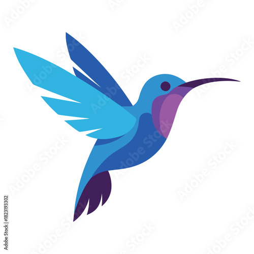 Colorful vector hummingbird logo