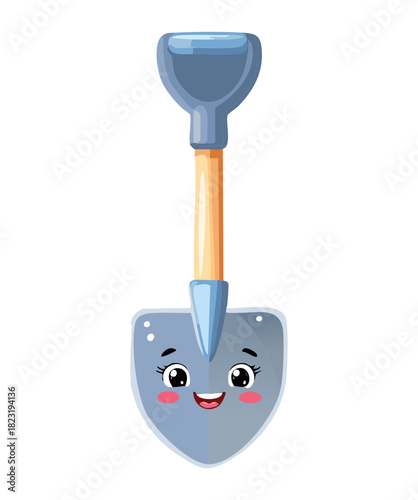 Obraz na płótnie Friendly cartoon spade character with a happy face illustration for children gar