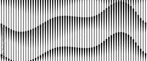 Abstract op art background made from black and white lines. abstract wavy lines background. line art vector.