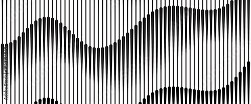 Abstract op art background made from black and white lines. abstract wavy lines background. line art vector.