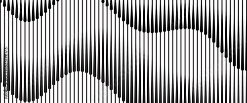 Abstract op art background made from black and white lines. abstract wavy lines background. line art vector.