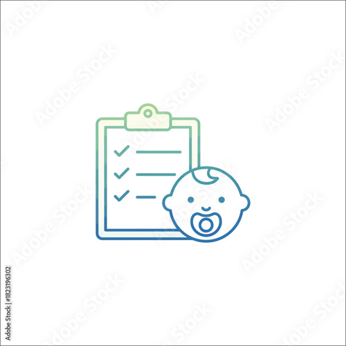 Infant botulism medical illustration icon with syringe and bacteria