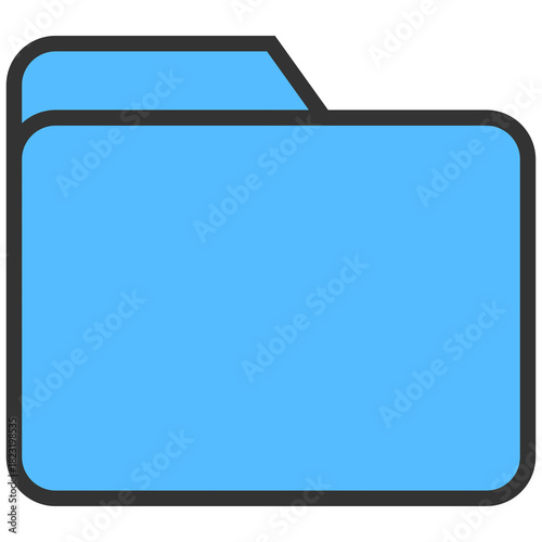 blue simple empty folder icon