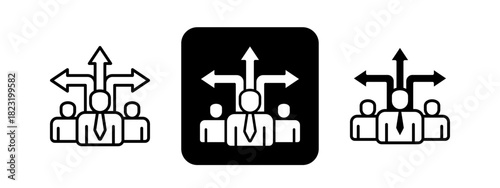 Opportunity  Solid color and black line drawing vector illustration set