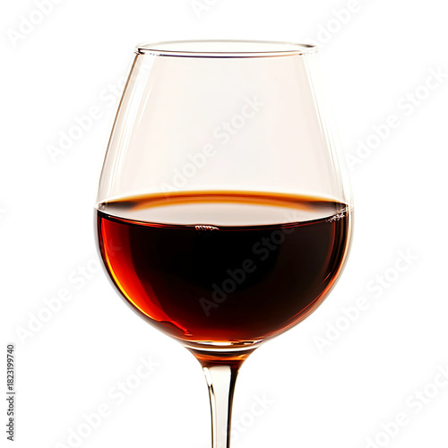 Red Wine Glass Close-Up on a transparent background